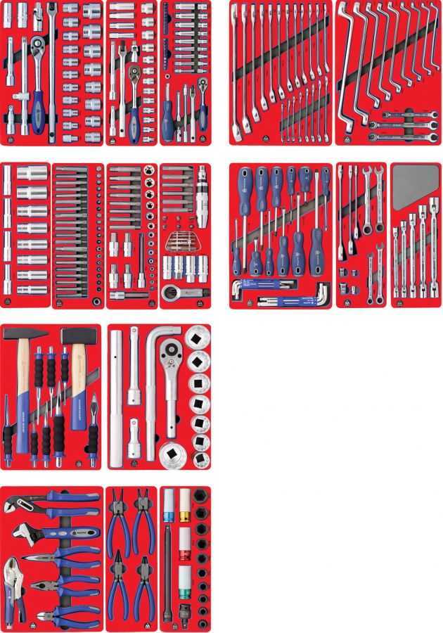 Набор инструментов "ЭКСПЕРТ" для тележки, 17 ложементов, 323 предмета МАСТАК 5-00323 Модули инструментов МАСТАК фото, изображение
